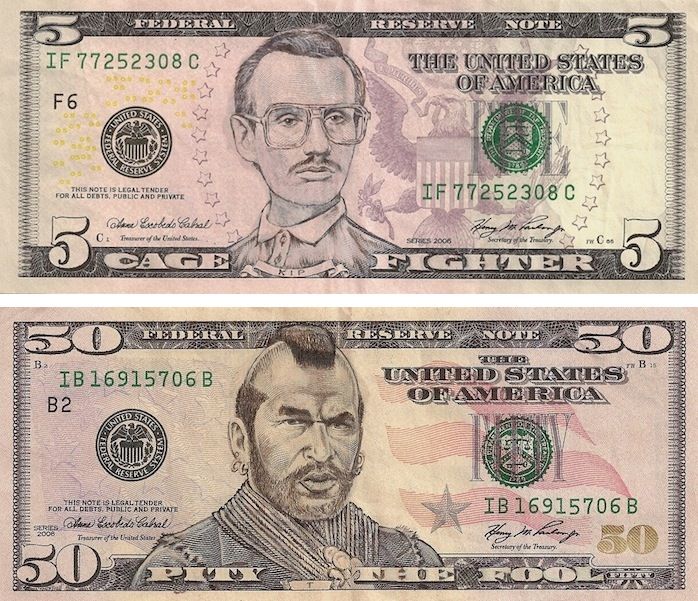 Классные рисунки на долларах от Джеймса Чарльз