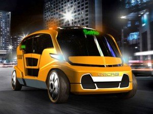 Все-электрический Unicab - Футуристический такси для Нью-Йорка