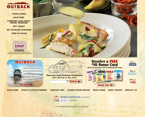 26 веб-дизайнов сайтов известных ресторанов быстрого питания