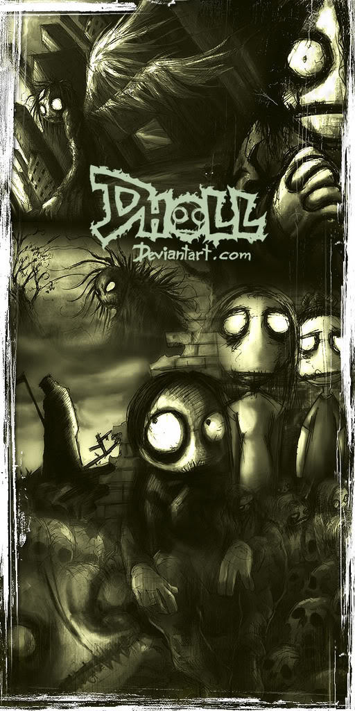 Ужастики / зомби / куклы / скелетоны и все-все-все. В спец-Halloween-подборке работ от ©Dholl.